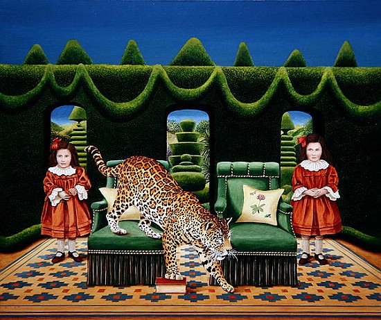 Two Sisters with a Jaguar, 1994 (acrylic on board)  from Anthony  Southcombe