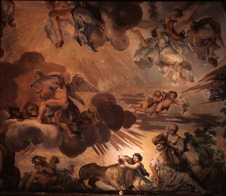 The Triumph of Peace Over War, detail of the heavens, from the ceiling of the main hall from Anton Agelo Bonifazi