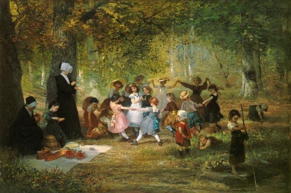 Playing children in the woods from Anton Dieffenbach