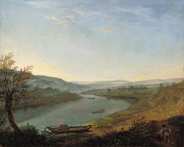 The Elbe at blowing joke above Dresden in the morning from Anton Graff