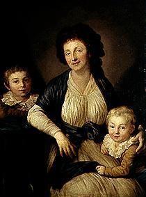Portrait Christiane Schletter, born Demiani with her sons