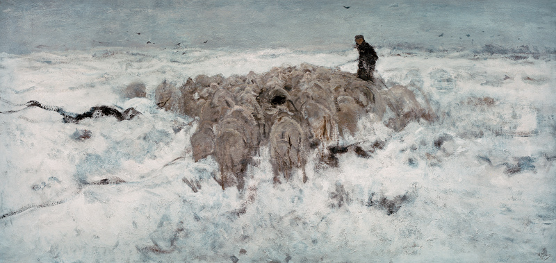 Flock of Sheep in the Snow from Anton Mauve