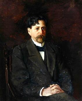 Portrait of the Poet Innokenty Annensky (1856-1909), 1904-09 (oil on canvas)