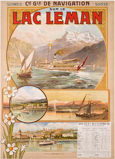 Poster advertising Lac Leman , Switzerland from Anton Reckziegel