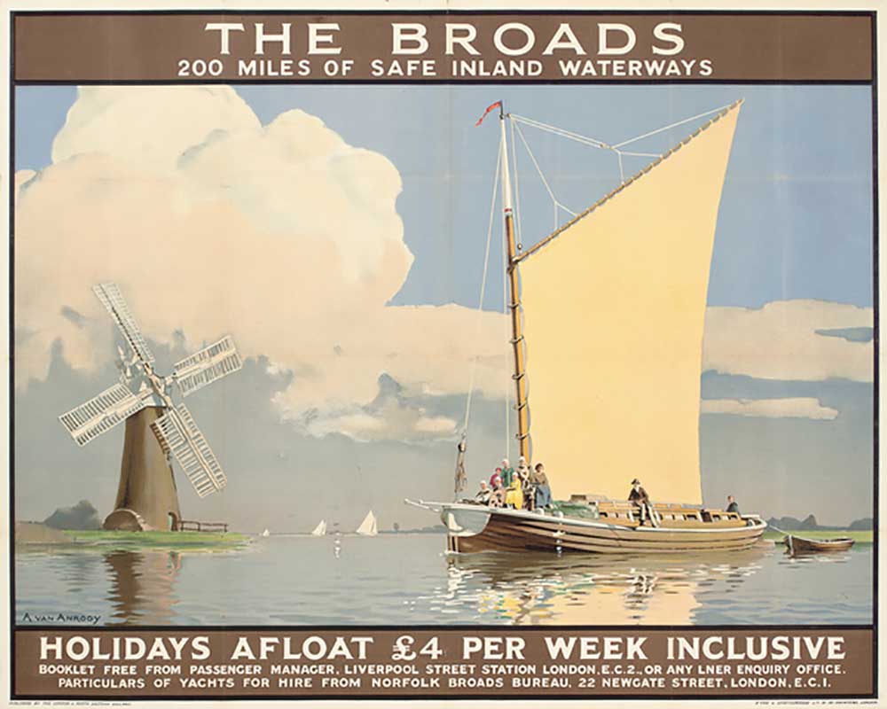 The Broads: Holidays Afloat, an advertising poster from Anton van Anrooy