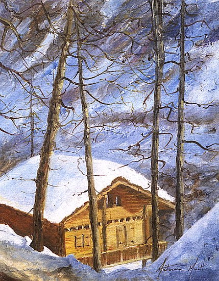 Alpine Cabin, 2000 (oil on canvas)  from Antonia  Myatt