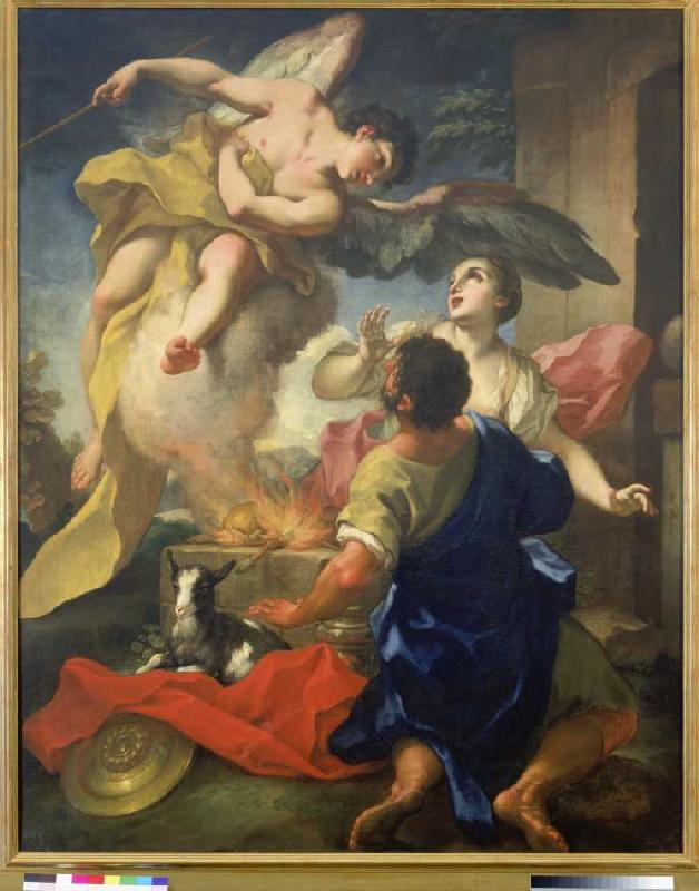 Ein Engel verheißt der Frau des Manoah einen Sohn. from Antonio Balestra