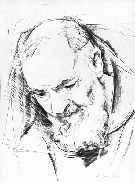 Study for a Padre Pio Monument, 1979-80 (charcoal on paper) (b&w photo)  from Antonio  Ciccone