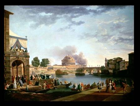 The Election of the Pope with the Castel St. Angelo, Rome in the background from Antonio Joli