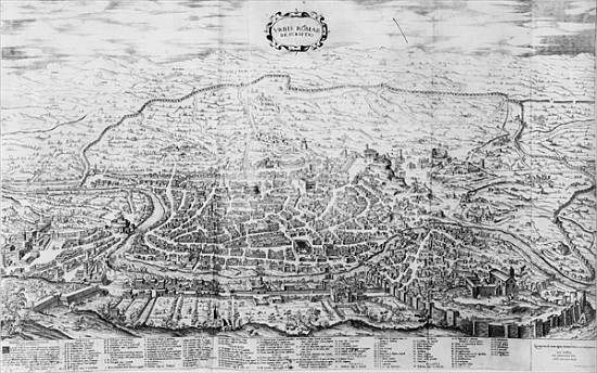 Map of Rome, from the ''Speculum Romanae Magnificentiae'' published in 1562 from Antonio Lafreri