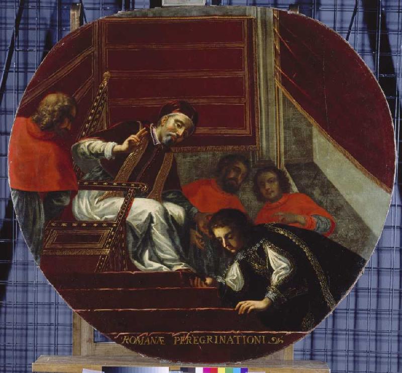 Kurfürst Maximilian I. vor Papst Clemens VIII. in Rom from Antonio Triva