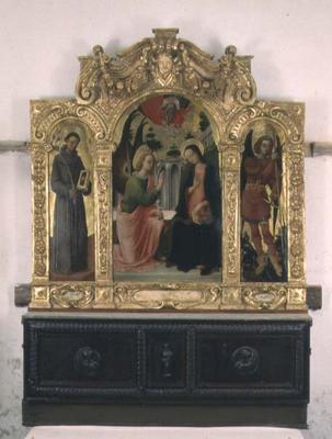 The Annunciation with SS. Francis and Michael (tempera on panel) from Antonio Vivarini