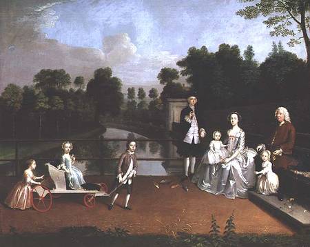A Family Group on a Terrace in a Garden from Arthur Devis