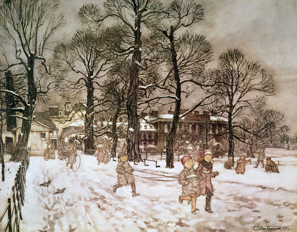 Winter in Kensington Gardens from Peter Pan in Kensington Gardens  by J.M. Barrie from Arthur Rackham