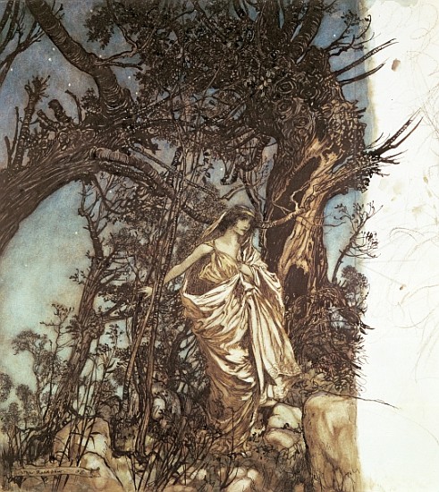 \\Never so weary, never so woeful\\\, illustration to ''A Midsummer Night''s Dream'', 1908\\"" from Arthur Rackham