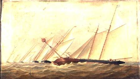 Cutters and Schooners Rounding the Mouse Lightship from Arthur Wellington Fowles