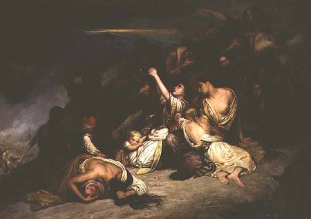 The despairing women of Rumili, seeing their husbands defeated by the troops of Ali Pasha, the 'Lion from Ary Scheffer