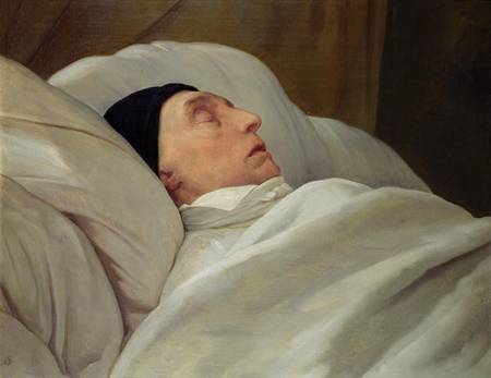 Marie Joseph (1757-1834) Marquise de La Fayette, on his Deathbed from Ary Scheffer
