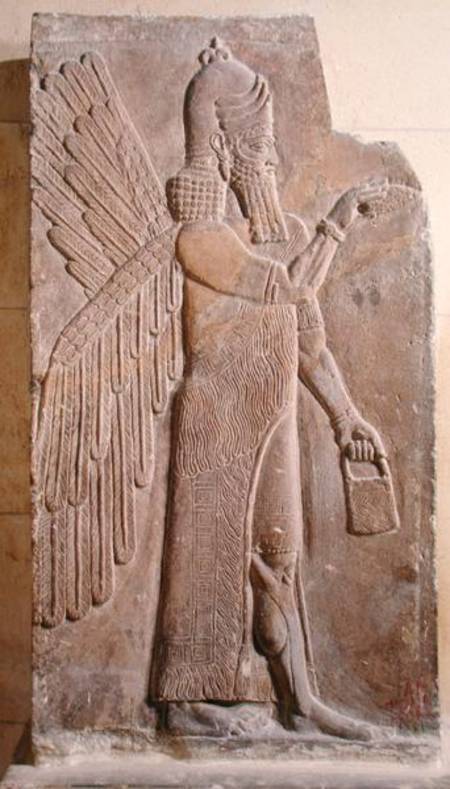 Relief depicting a Winged Genie, from the Palace of Sargon II at Khorsabad, Iraq from Assyrian