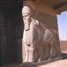 Winged human-headed bull, Neo-Assyrian Period, reign of Ashurnasirpal II