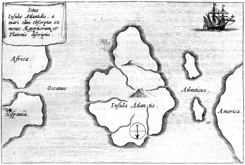 Map of Atlantis, from ''Mundus Subterraneus'', 1665-68 from Athanasius Kircher