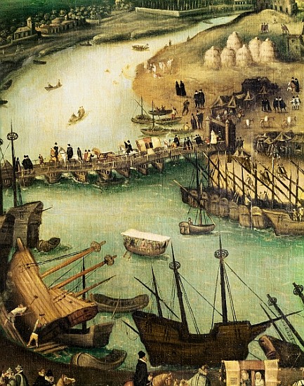 The Port of Seville, c.1590 (detail) from (attr. to) Alonso Sanchez Coello