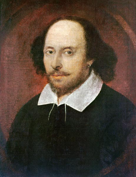 Portrait of William Shakespeare (1564-1616) c.1610 from (attr. to) John Taylor