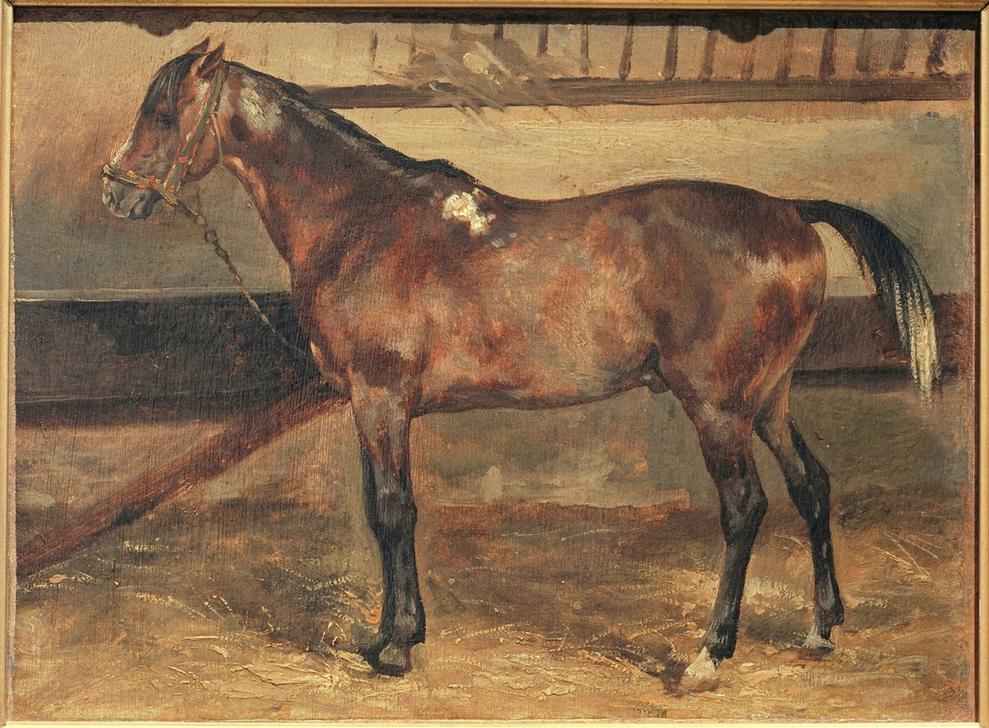Cheval brun à l’écurie from (attr. to) Theodore Gericault