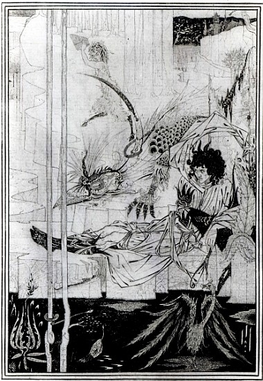 Now King Arthur saw the Questing Beast and thereof had great marvel, from ''Le Morte d''Arthur'' Sir from Aubrey Vincent Beardsley