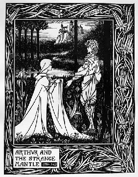 Arthur and the strange mantle, an illustration from ''Le Morte d''Arthur'' Sir Thomas Malory, 1893-9