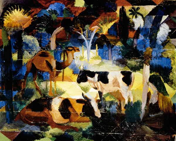 Landscape with cows and camel from August Macke