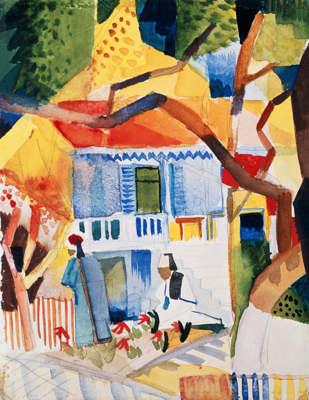 Inner courtyard of the country house in St. Germain from August Macke
