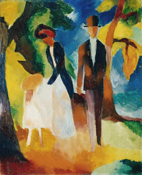People at the blue lake from August Macke