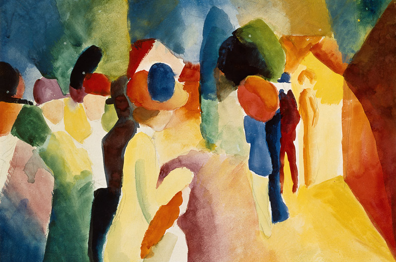 With a yellow jacket from August Macke
