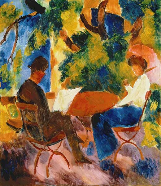 Couple at the garden table from August Macke
