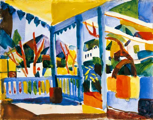 Terrace of the country house in St. Germain from August Macke