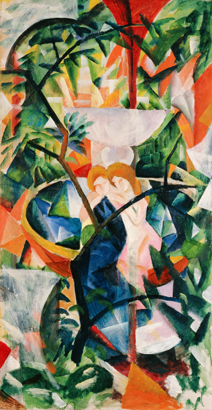 Two girls at the fountain from August Macke