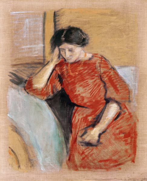 Elisabeth in a red dress from August Macke