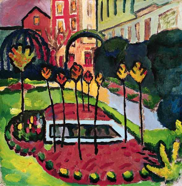 Garden with basin from August Macke