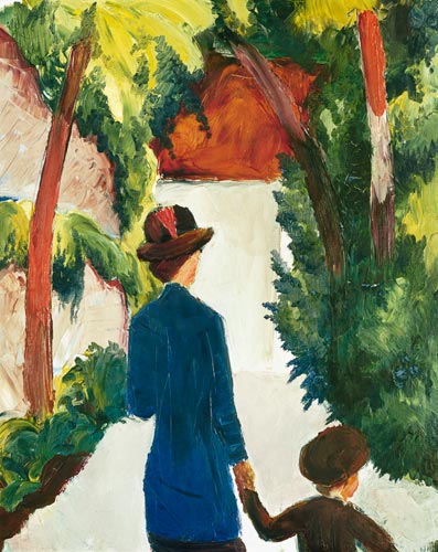 Mother and child in the park from August Macke