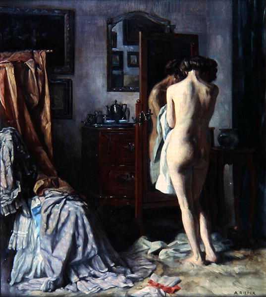 The Boudoir, c.1910 (oil on canvas)  from August Rieper