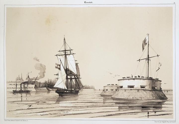 View of the Entrance to the Harbour of Kronstadt from Auguste Bry