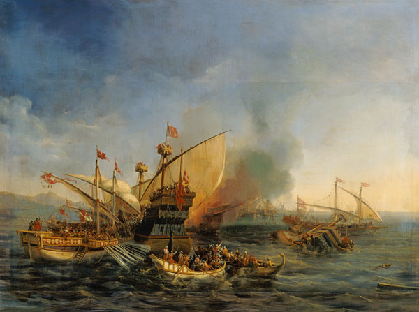 Naval Battle of Episkopi in 1323 from Auguste Etienne Francois Mayer