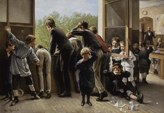 Before the teacher comes. from Auguste Joseph Truphème