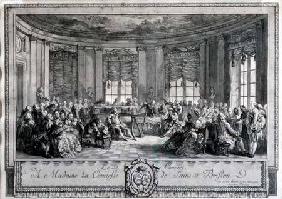 The Concert at the house of the Countess of Saint Brisson, engraved by L. Provost
