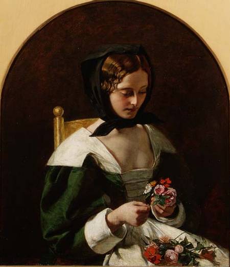 Girl Making a Bouquet of Flowers from Augustus Egg