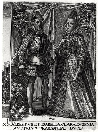 Portrait of Albert, Archduke of Austria (1559-1621) and his wife Isabella Clara Eugenia (1566-1633)  from Austrian School