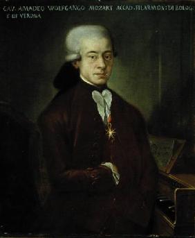 Portrait of Wolfgang Amadeus Mozart (1756-91) wearing the Order of the Golden Spur