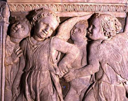 Detail from post-restoration panel No.I from the exterior pulpit of Prato Cathedral from B. di B. di