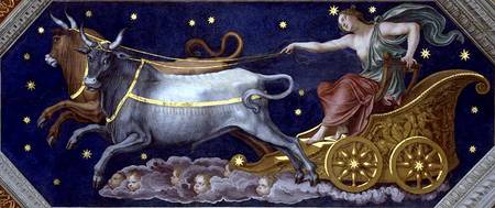 The Nymph Callisto on Jupiter's Chariot, ceiling decoration from the 'Sala di Galatea' from Baldassare Peruzzi